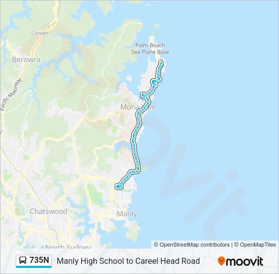 735N Bus Line Map