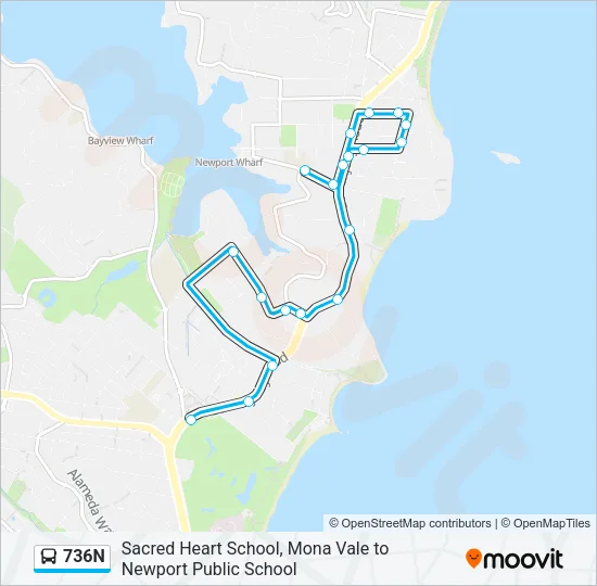 736N Bus Line Map
