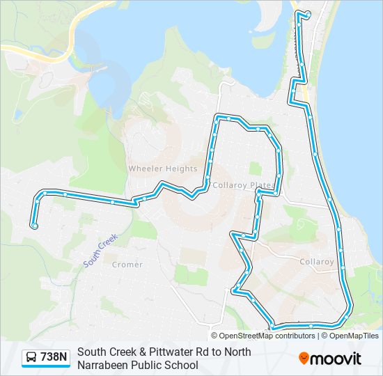 738N bus Line Map