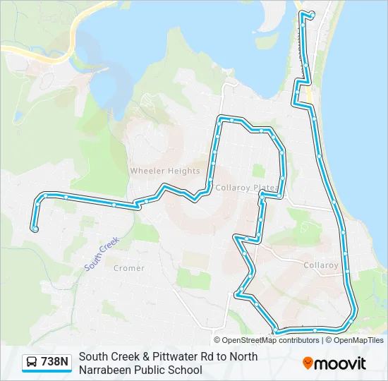 738N Bus Line Map
