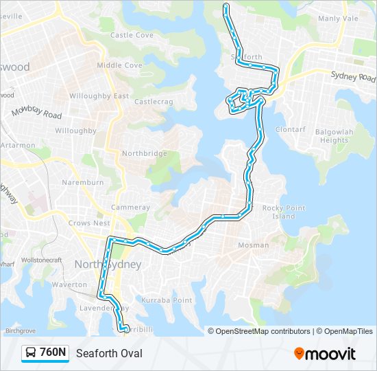 Mapa de 760N de autobús