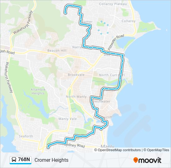 768N bus Line Map