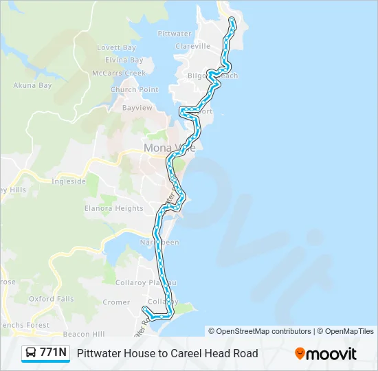 771N Bus Line Map
