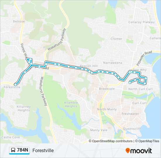 784N bus Line Map