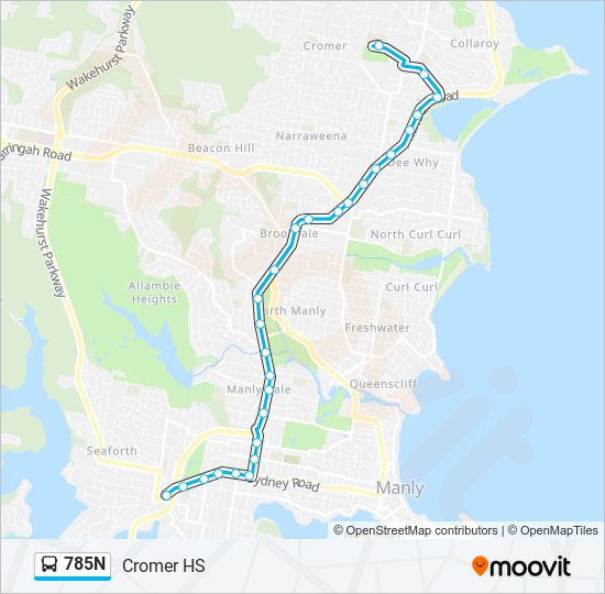 785N bus Line Map