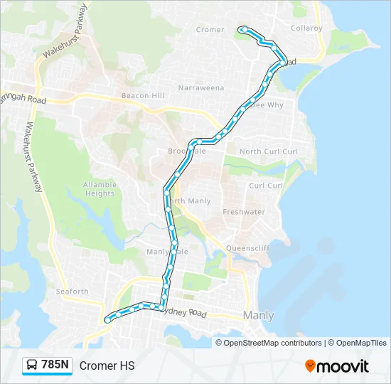 785N Bus Line Map