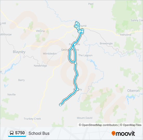 Mapa de S750 de autobús