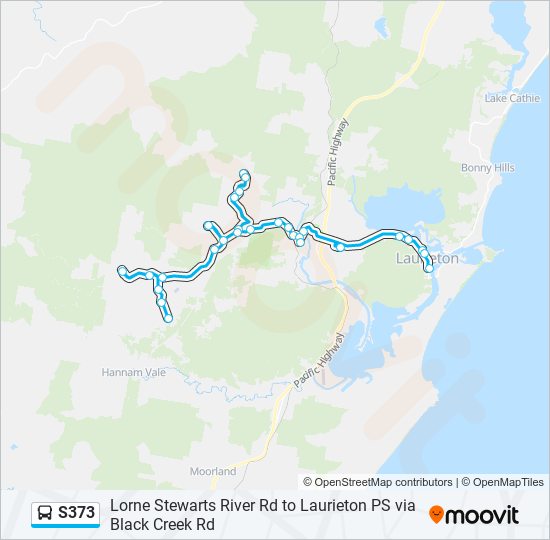 Mapa de S373 de autobús