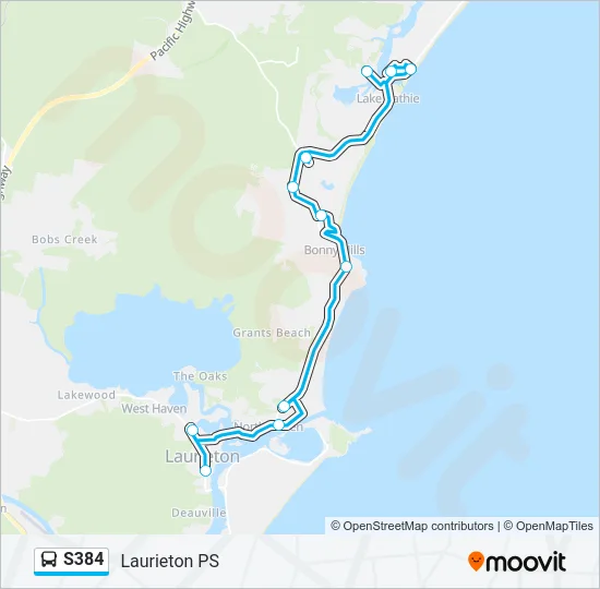S384 Bus Line Map