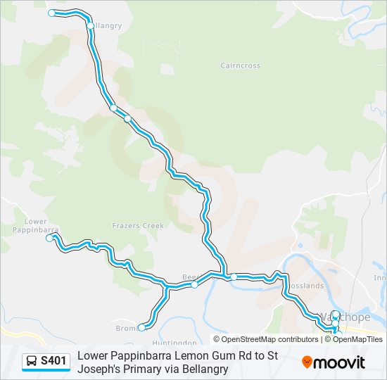 Mapa de S401 de autobús