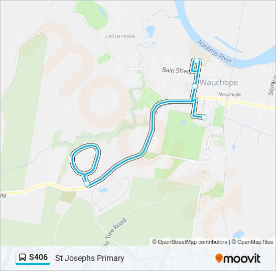 Mapa de S406 de autobús