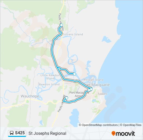 Mapa de S425 de autobús