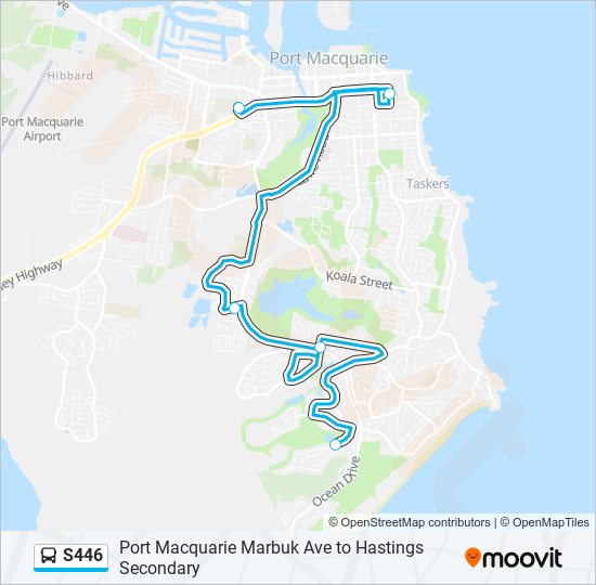 Mapa de S446 de autobús