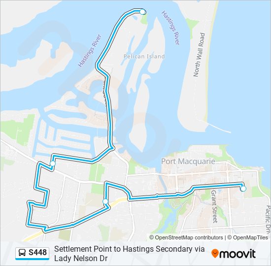 Mapa de S448 de autobús