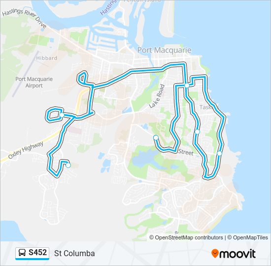 S452 bus Line Map