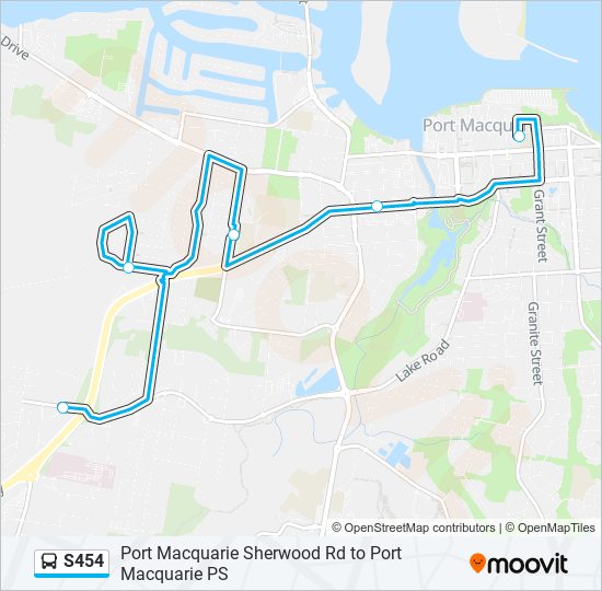 Mapa de S454 de autobús