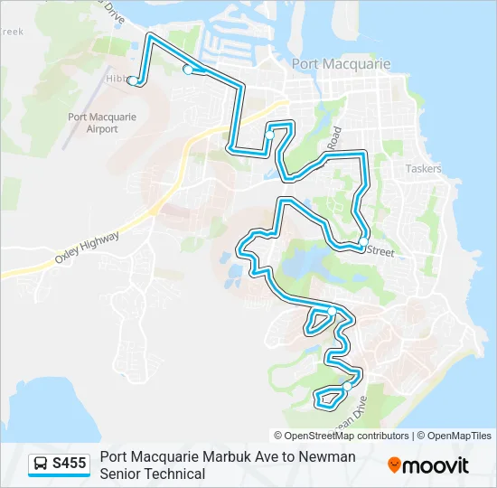 S455 Bus Line Map