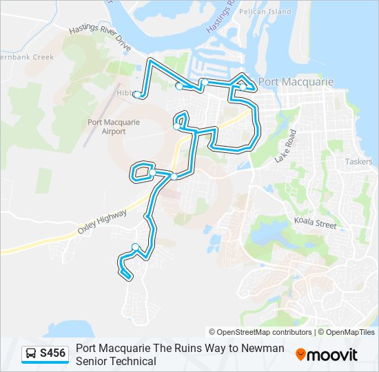 Mapa de S456 de autobús