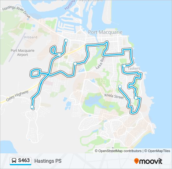 Mapa de S463 de autobús