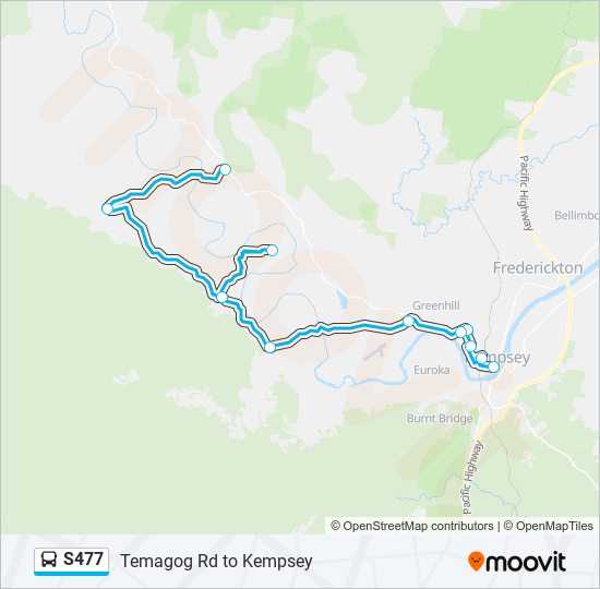 Mapa de S477 de autobús