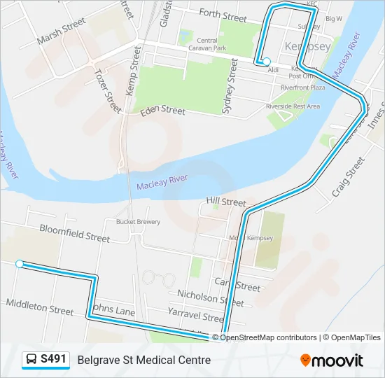 S491 Bus Line Map