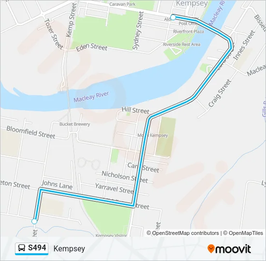 S494 Bus Line Map