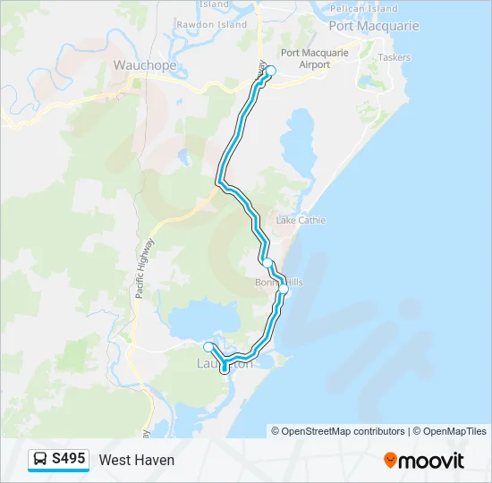 S495 Bus Line Map