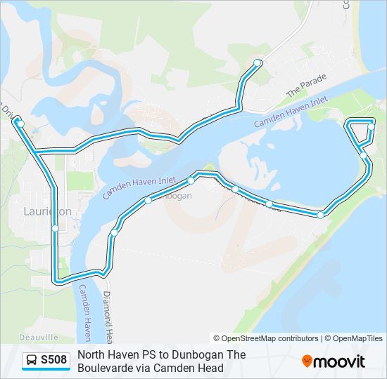 Mapa de S508 de autobús