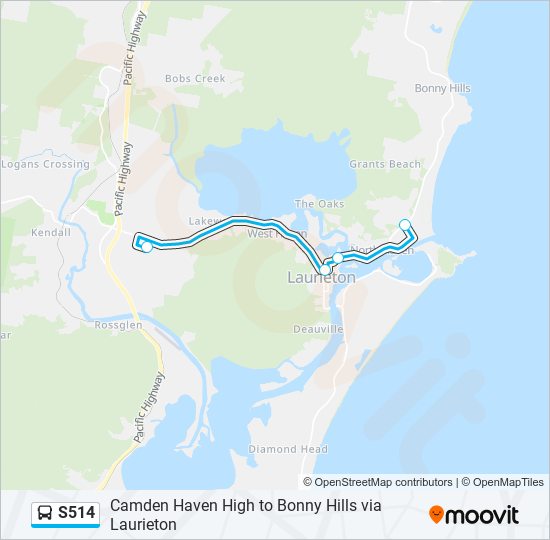 Mapa de S514 de autobús