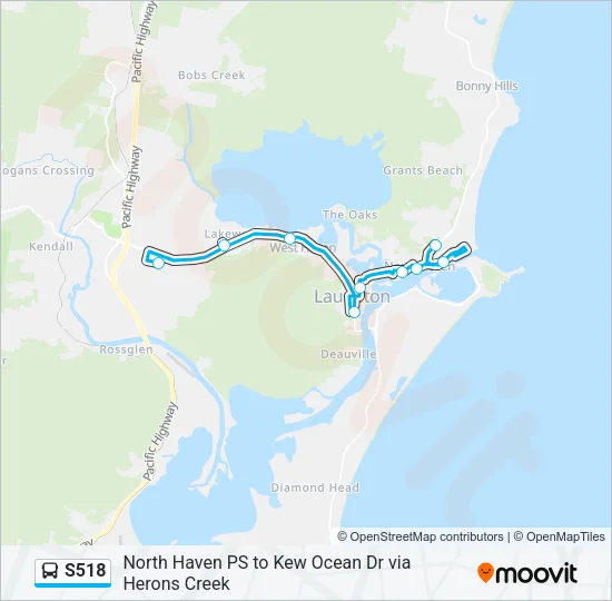 S518 Bus Line Map