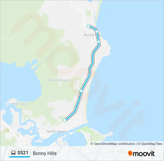 S521 Bus Line Map