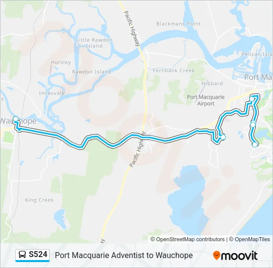 S524 Bus Line Map