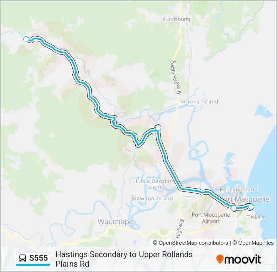 S555 Bus Line Map