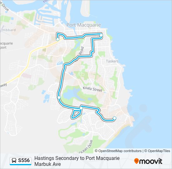 S556 bus Line Map