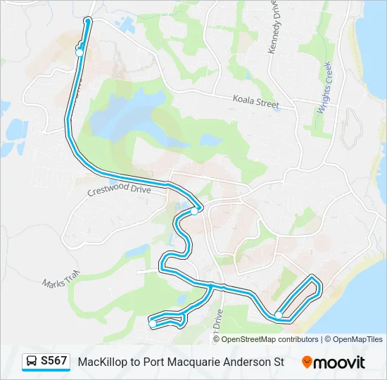 S567 Bus Line Map