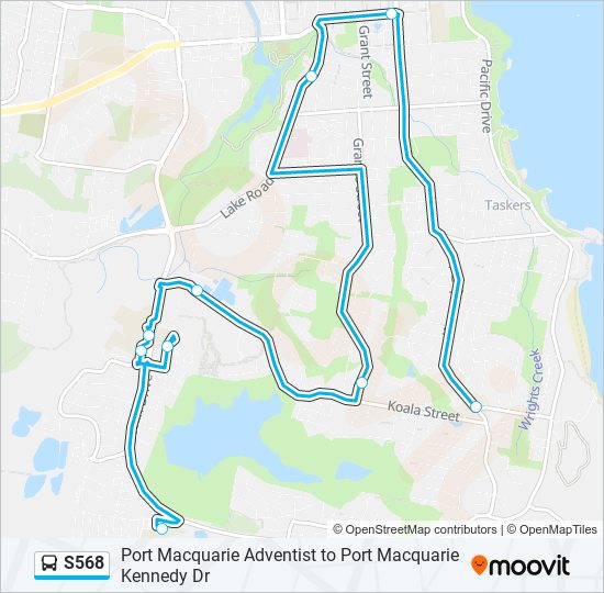 S568 bus Line Map