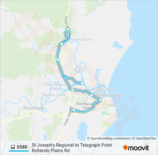 S580 Bus Line Map