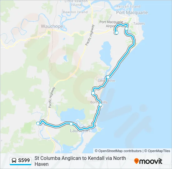 S599 Bus Line Map