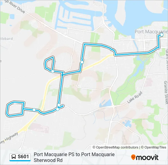 S601 Bus Line Map