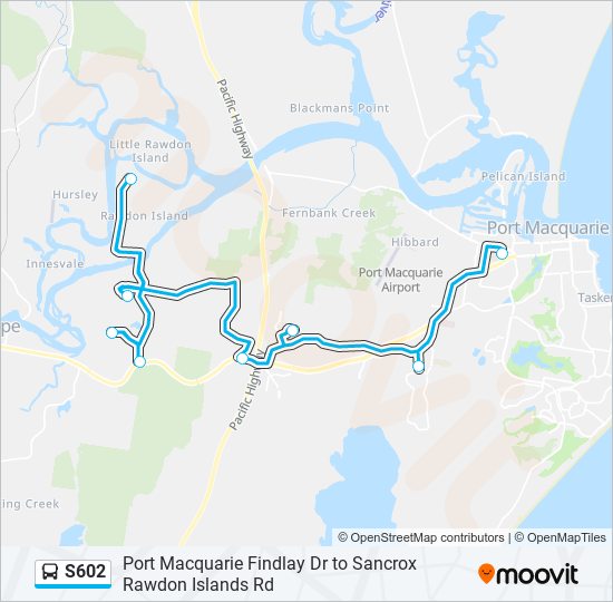 Mapa de S602 de autobús