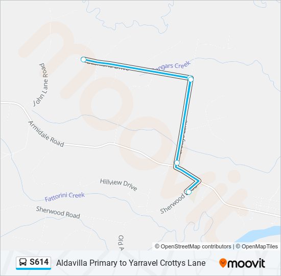 S614 bus Line Map