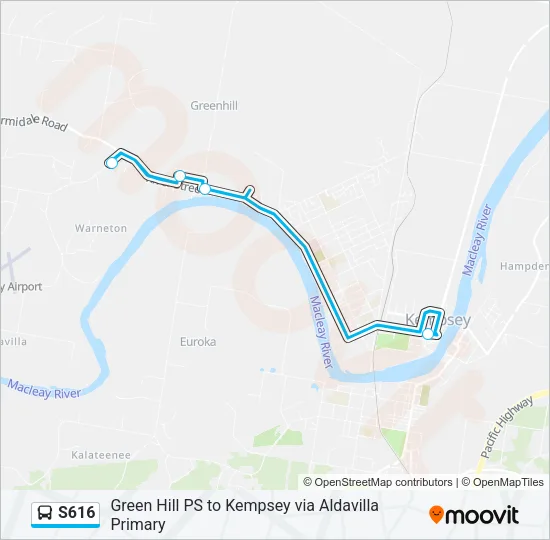 S616 Bus Line Map