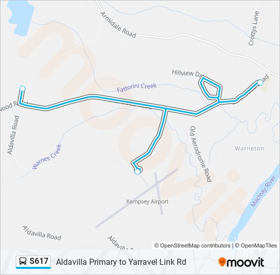 Mapa de S617 de autobús