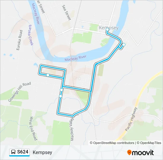 S624 Bus Line Map