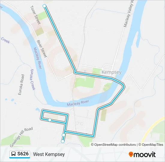 S626 Bus Line Map