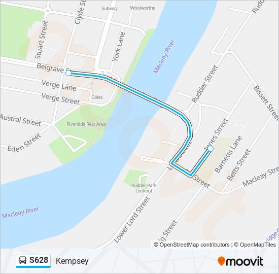 S628 bus Line Map