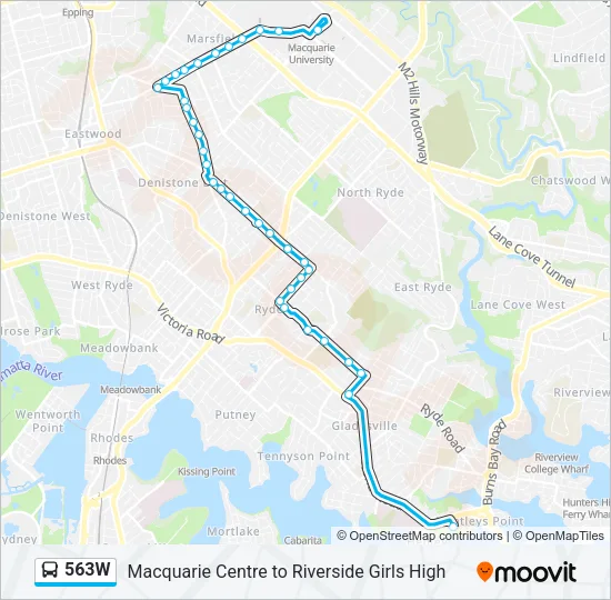 563W Bus Line Map