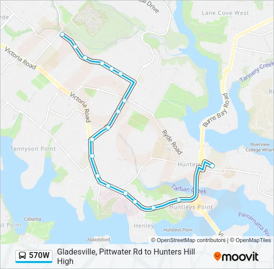 570W Bus Line Map