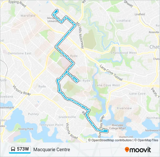 573W Bus Line Map