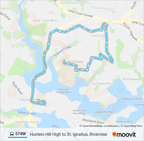 574W bus Line Map